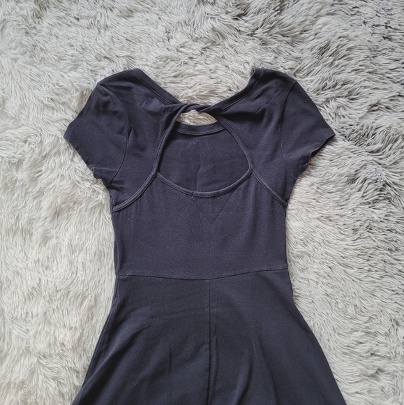 Navy Short Sleeve Navy Blue Dress - Picture 4 of 5